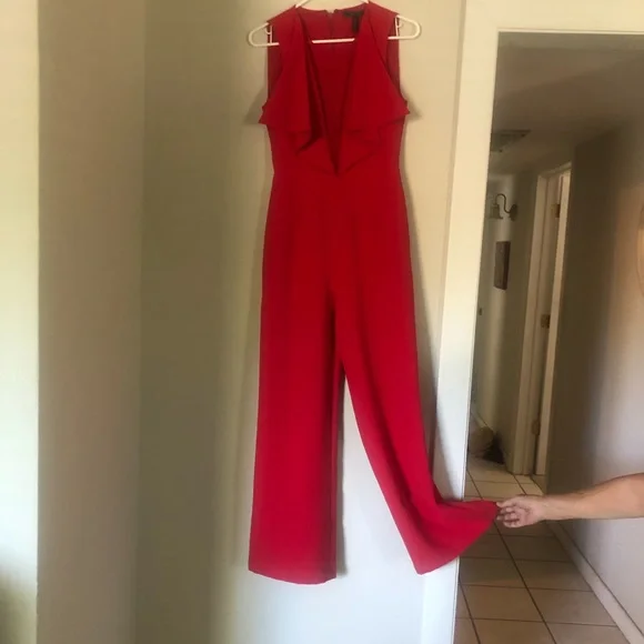 BCBGMaxAzria Pants Jumpsuits Red Bcbg Jumpsuit With Pockets